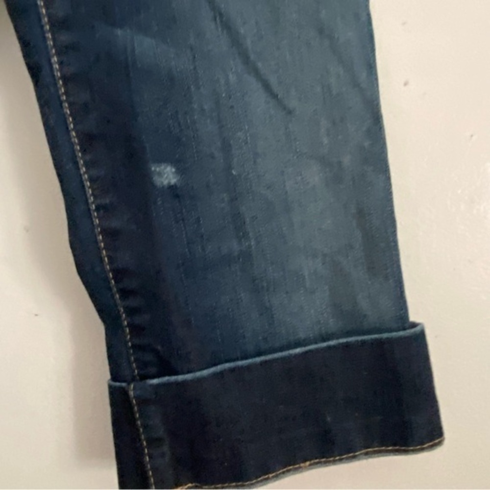 BKE Capris Shorts Women’s 26 Dark Wash Denim Rolled Cuffs Star Stretch - Picture 5 of 16